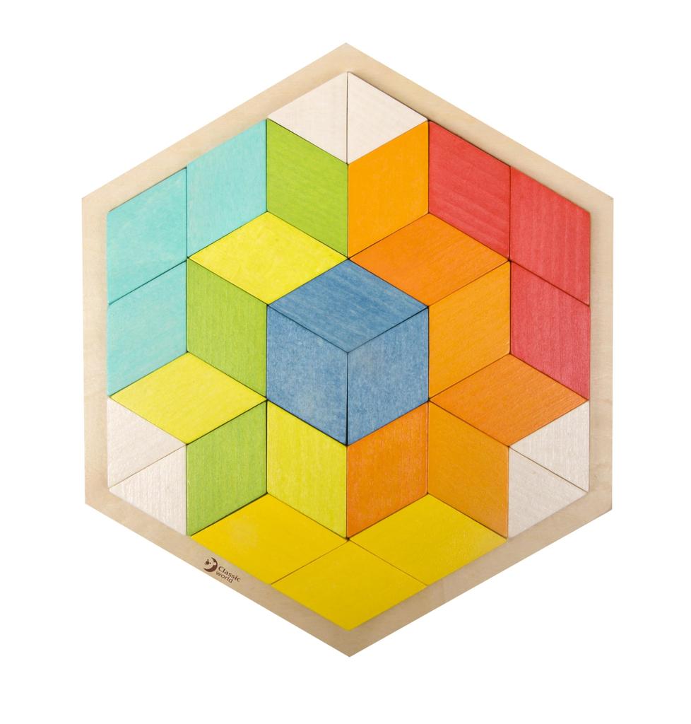 Classic World 3D Shape Wooden Observation Skills Exam Girls and Ages 3 and Kindergarten Entrance Birthday Educational Christmas Gift Puzzle, Puzzle,