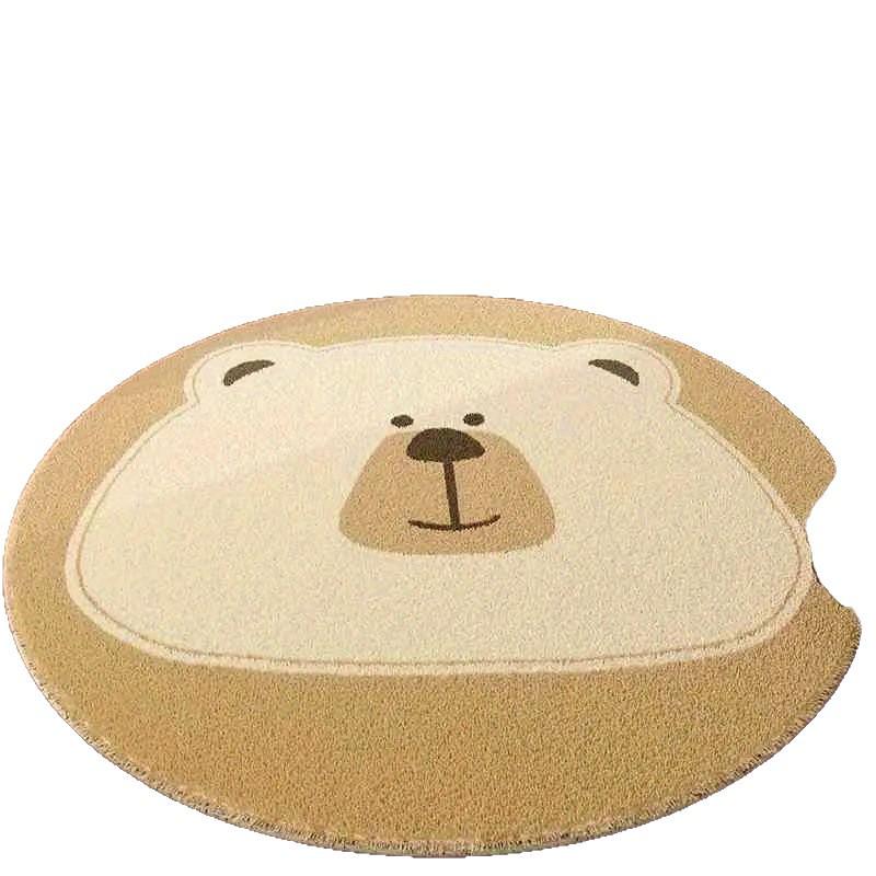 Cartoon Bear Imitation Cashmere Anti-Slip Floor Mat - Stain & Wear Resistant, Easy-to-Clean for Bathroom/Kitchen.