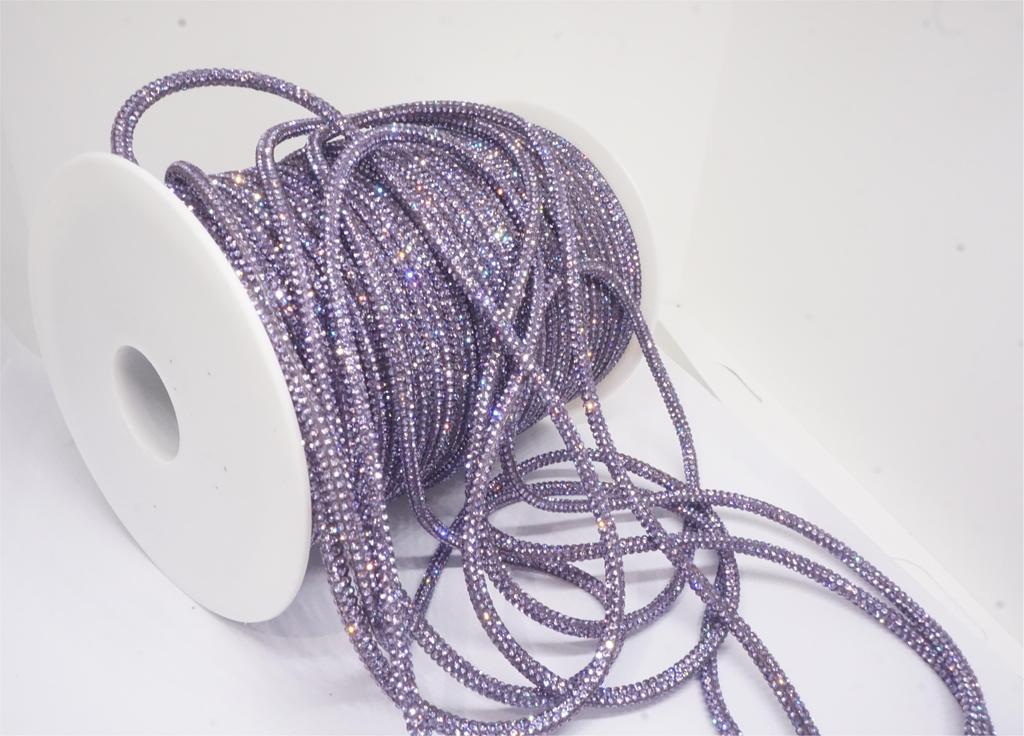 SINRONG 4mm Forme Ronde DIY Cristal Noeud 6 Rangées Décoration Cristal Strass Colorés Bling Corde Strass