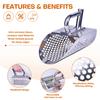 Heavy-Duty Stainless Steel Metal Detecting Shovel with Hexagonal Drainage Holes  Ergonomic Non-Slip Handle for Efficient Beach