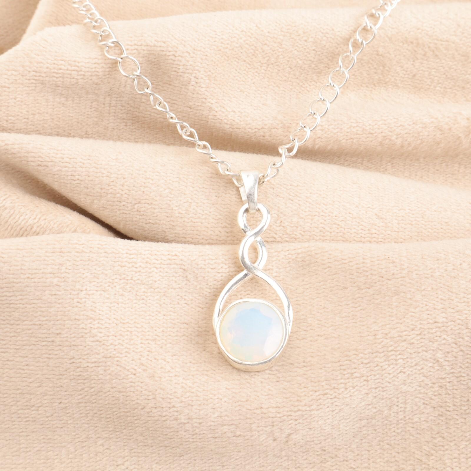 

Молочный опал драгоценный камень 925 стерлинговое серебро ювелирные изделия камень октября кулон подарок CP-25-15