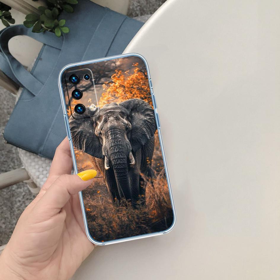PP2 Animal Elephant Soft Shell Transparent Phone Case for Motorola Moto G7 G8 G9 G84 G85 G73 G24 G15 Z2 Play Power Plus