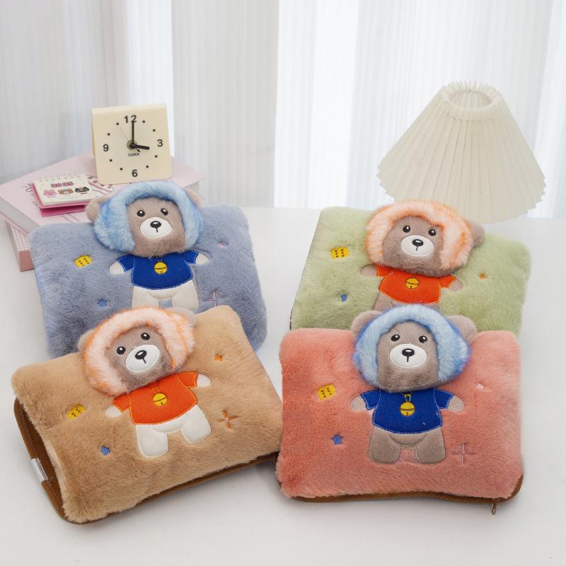 Electric Hot Water Bottle: Safe, Explosion-Proof, Auto Power-Off, Double Hand Inserts, Washable, Baby-Friendly