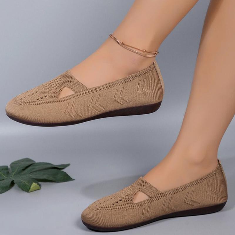 Fashion Summer/autumn Breathable Mesh Flats Shoes Woman Non-Slip Hollow Cloth Women Soft Bottom Plus Size Single Shoes for Women