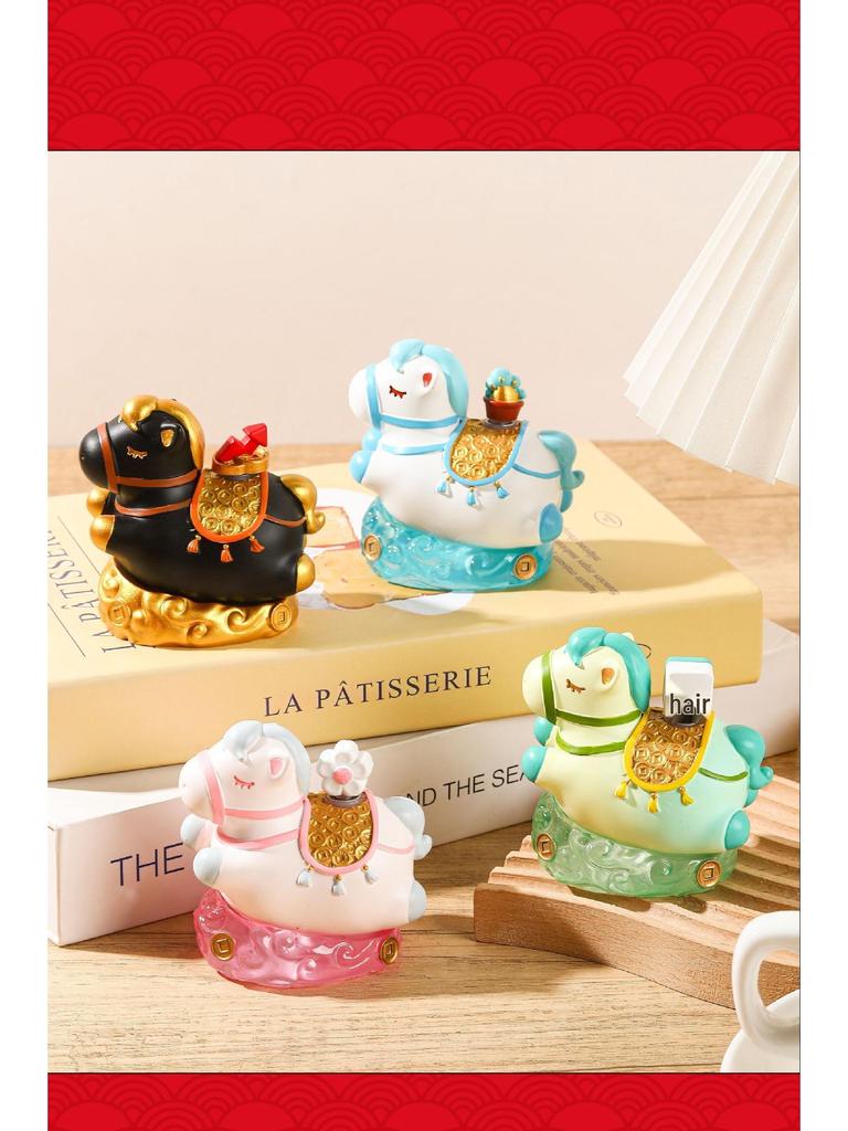 Xianci Year of the Horse Wealth Figurine - Luoyang Cultural Souvenir for Office or Desktop