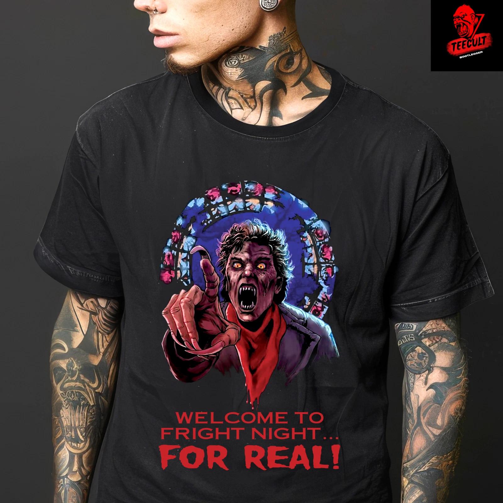 Men s and Women s T-shirts Welcome To The Fright Night (1985) Retro Horror Movie Unisex XL