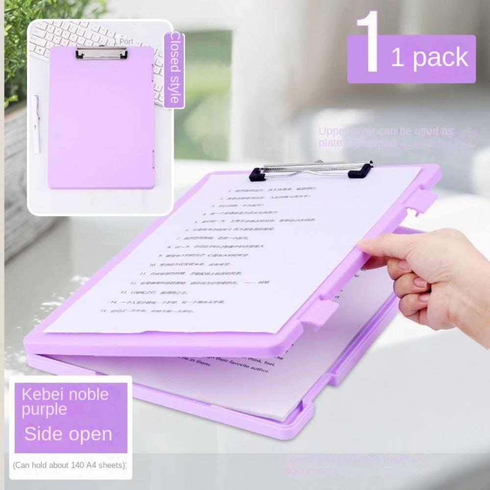 Writing Board A4 Document Storage Box With Folder Clip Side Opening Clasps Folder  Office