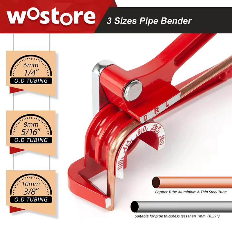 Bender 1/4" 5/16" 3/8" Brake Pipe Rolling Brass Copper Tube Pipe Manual Bending Tool Type Fuel Brake Pipe Bender Hand Tool