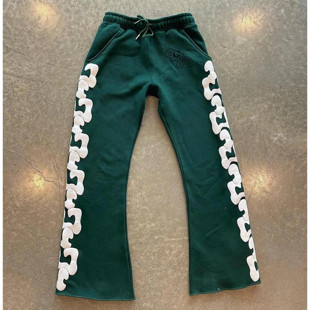 RogueWave American Harajuku Letter Print Straight Trousers Hip-hop Letters Winter Thickened Loose Y2k Casual Pants Sweatpants Women Men