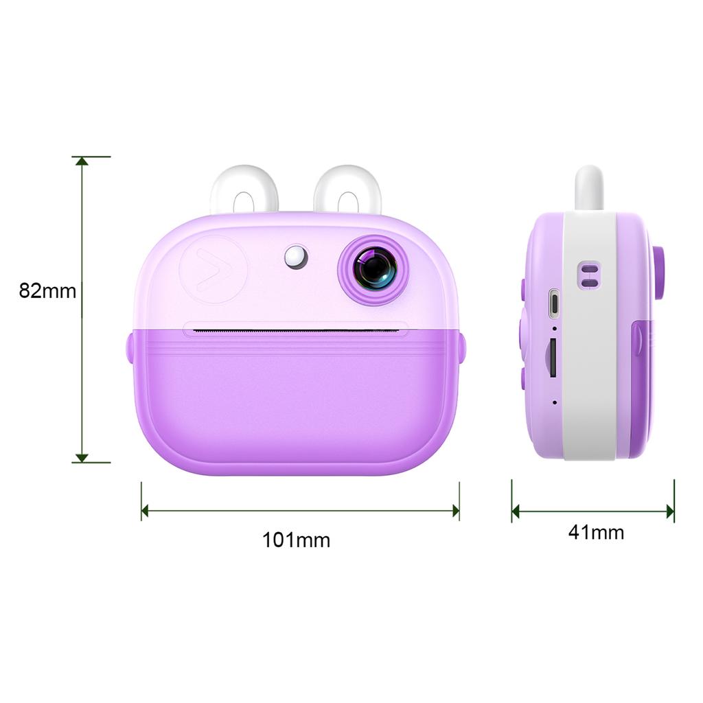 Kinderkamera, Thermo-Sofortdrucker, 2,0-Zoll-Bildschirm, Fotodrucker, 48 MP, Rückkamera, Unterstützung für Timer