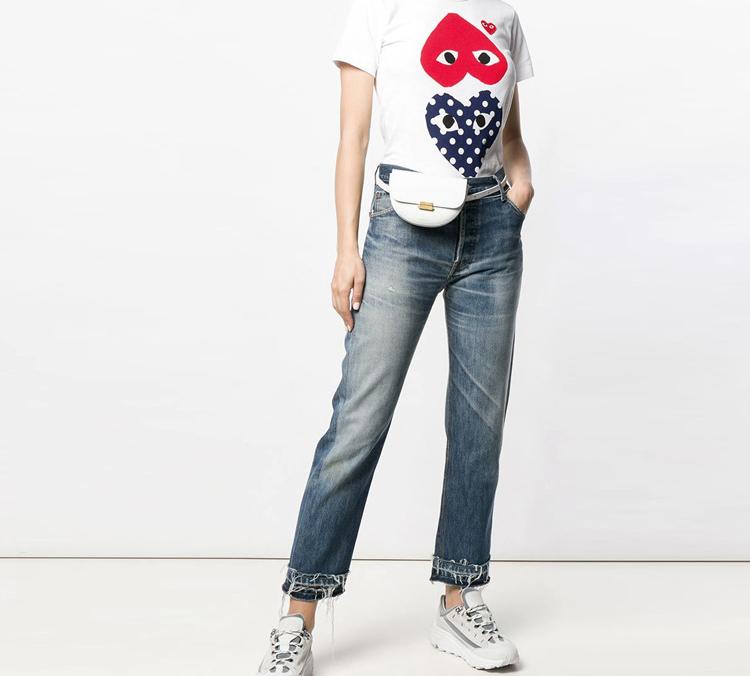 CDG Play Polka Dot Heart Tee 'White' AZ-T239-051-1