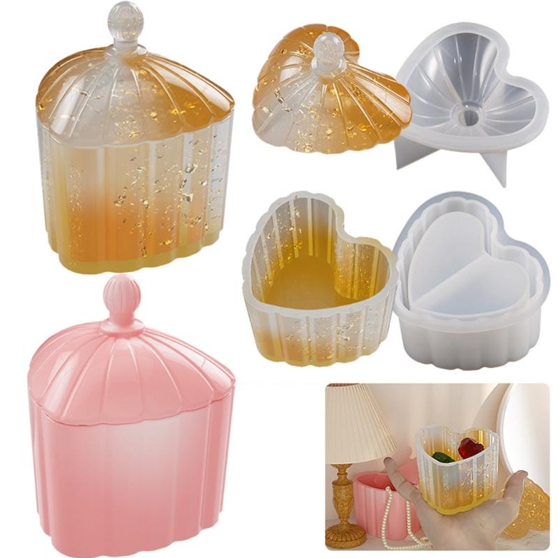 Candle Cup Jar Storage Box Container Molds Storage Box Mold Silicone Mold Epoxy Resin Trinkets Holder Home Decoration