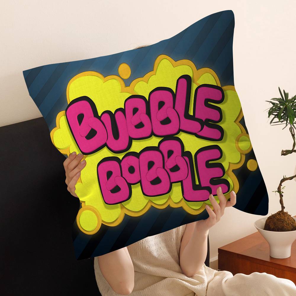 Cartoon Bubble Bobble Game Cushion Cover Pillow Cover Decor Pillowcase Printed Cushion Case for Couch