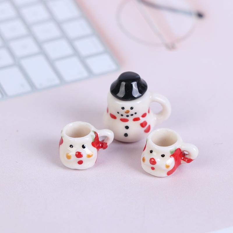 1:12 Dollhouse Miniature Christmas Ceramics Cups & Pot Set Doll Coffee Tea Cup