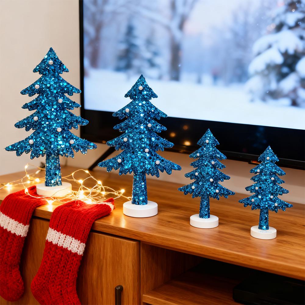 Mini Sınır Ötesi Kumaş Yılbaşı Ağacı Süsü - Masaüstü Dekorasyonu & Hediye