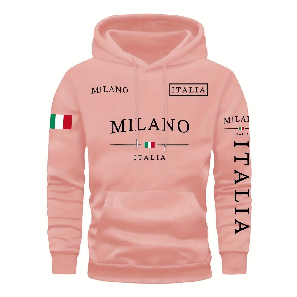 ITALIA MEDIOLAN Mężczyźni Kobiety Bluza z kapturem Na zewnątrz Ulica Codzienny Sport Wakacje Trend Wiosna Jesień Zima Bluza dla pary Góra Ubrania