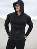 Herren Quick-Dry Langarm Fitness Laufen Sport Reißverschluss Hoodie
