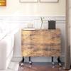 Folding Kitchen Dining Table, 2 Drop Leaves, 6 Wheels, Seats 4-6, 120 x 80 x 73 cm, Rustic Brown