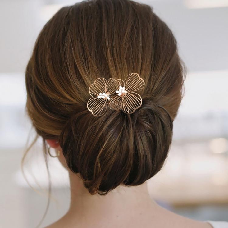 Romance Wedding Hair Accessory 3D Flower Hair Comb Baroque Design Hairpin For Bride Photography Formal Event