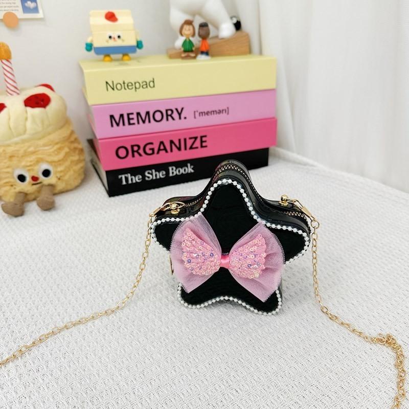 Adorable Cartoon Star Crossbody Bag For Kids Stylish Chain Strap Waterproof Pvc