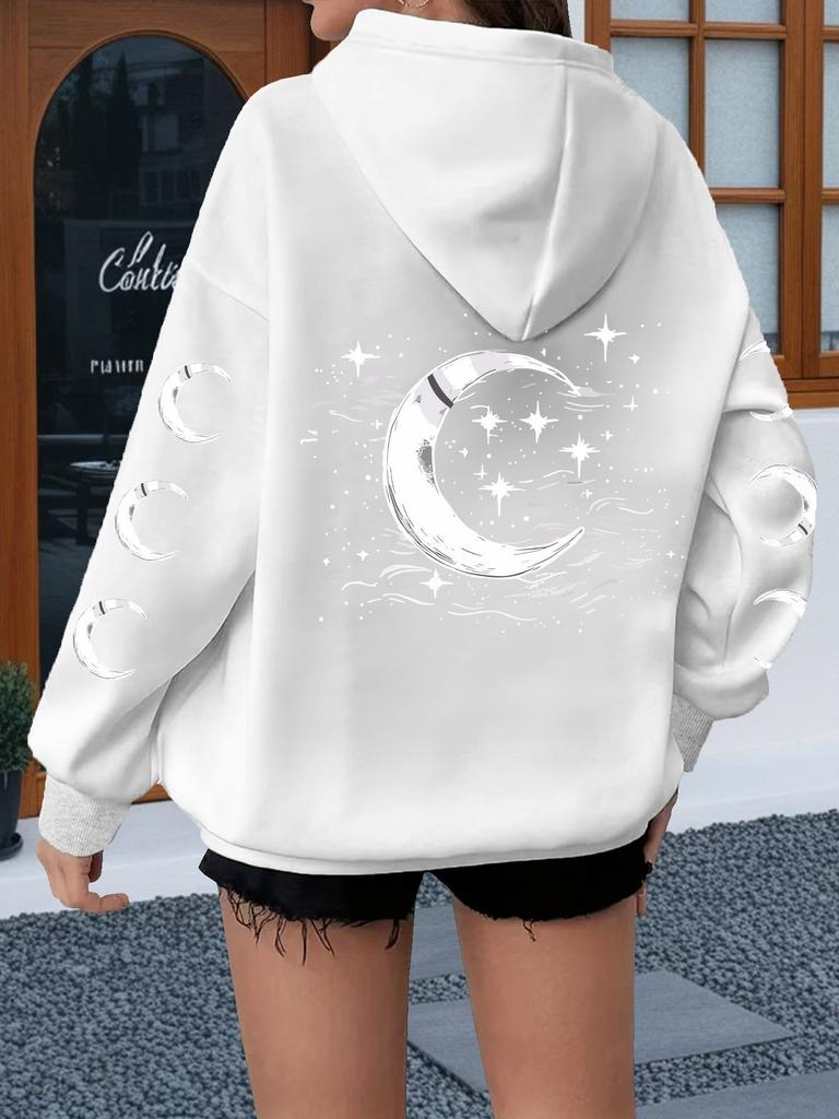 Polka Dot Star Printed Hooded Sweater Design Sense Loose Personalized Jacket Spring and Autumn Jacket