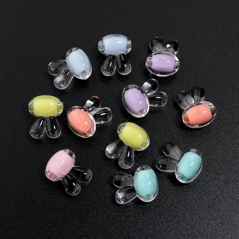 20-50pcs Rabbit Head Acrylic Beads Cute Candy Color  Loose Spacer Beads For DIY Jewelry Making Bracelet Necklace Phone Key Chain