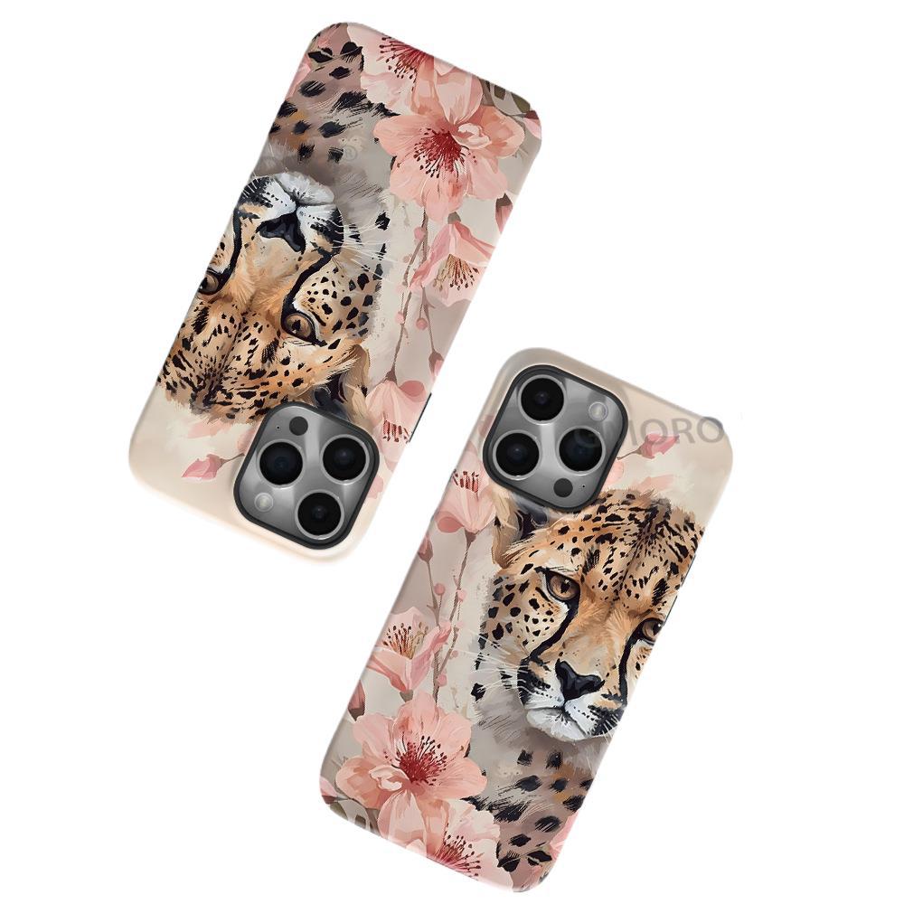 Hot-selling mobile phone case in Latin America Cheetah flower protective case iPhone17 with magnetic mobile phone case Apple 16 women's case