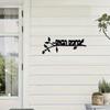 Metal Welcome Sign Vintage Style Wall Decor Black Plaque for Home Office Indoor Outdoor