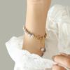 European & American Style Hip-Hop Bracelet with Non-Fading Copper Chain and Gray Freshwater Pearls