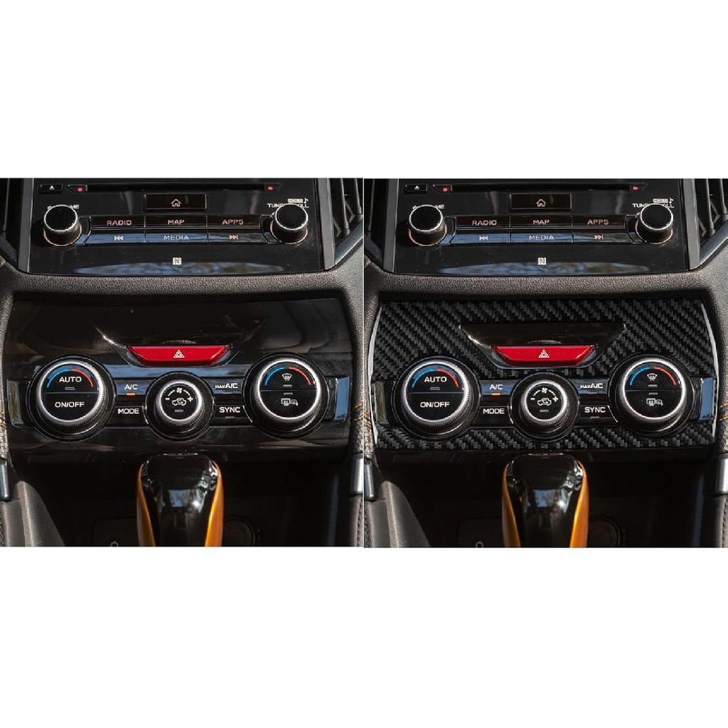 NVCNX Real Premium Carbon Fiber for Subaru Forester Accessories 2019-2024 2020 2021 2022 2023 Car Dash AC Climate Control Panel Cover Interior Trim