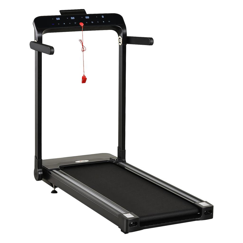 Folding Treadmill, 1.85HP Installation-Free Walking Jogging Running Machine, 12KM/H with 12 Pre-Programs and LED Display for Home Gym Office