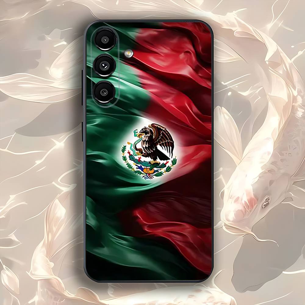 

Mexico National Emblem Flag Phone Case For Samsung Galaxy A73,31,32,72,41,53,52,71,22,5G,Note,J7,8,9 Soft Black Cover SamsungA70