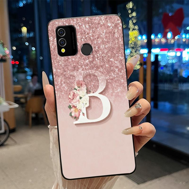 

Black Phone Case For BLU J9L Anti-scratch Soft Silicone Casing For BLU J9L Trendy Style Lucky Initial Letter Couple Back Cover BLU J9L