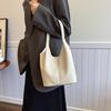 Spacious Oversized Tote Bag For Women 2024 Minimalist Korean Style Soft Pu Shoulder Bag
