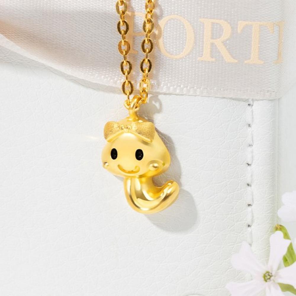Porti 24k Gold Snake Ribbon Stone Necklace 1.875g