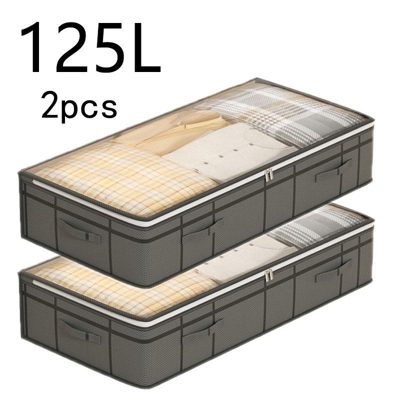 

2pcs Extra Large Under-Bed Storage Boxes, Thick Dustproof Moisture-Resistant Organizer with Clear Lid, Space-Saving for Storage
