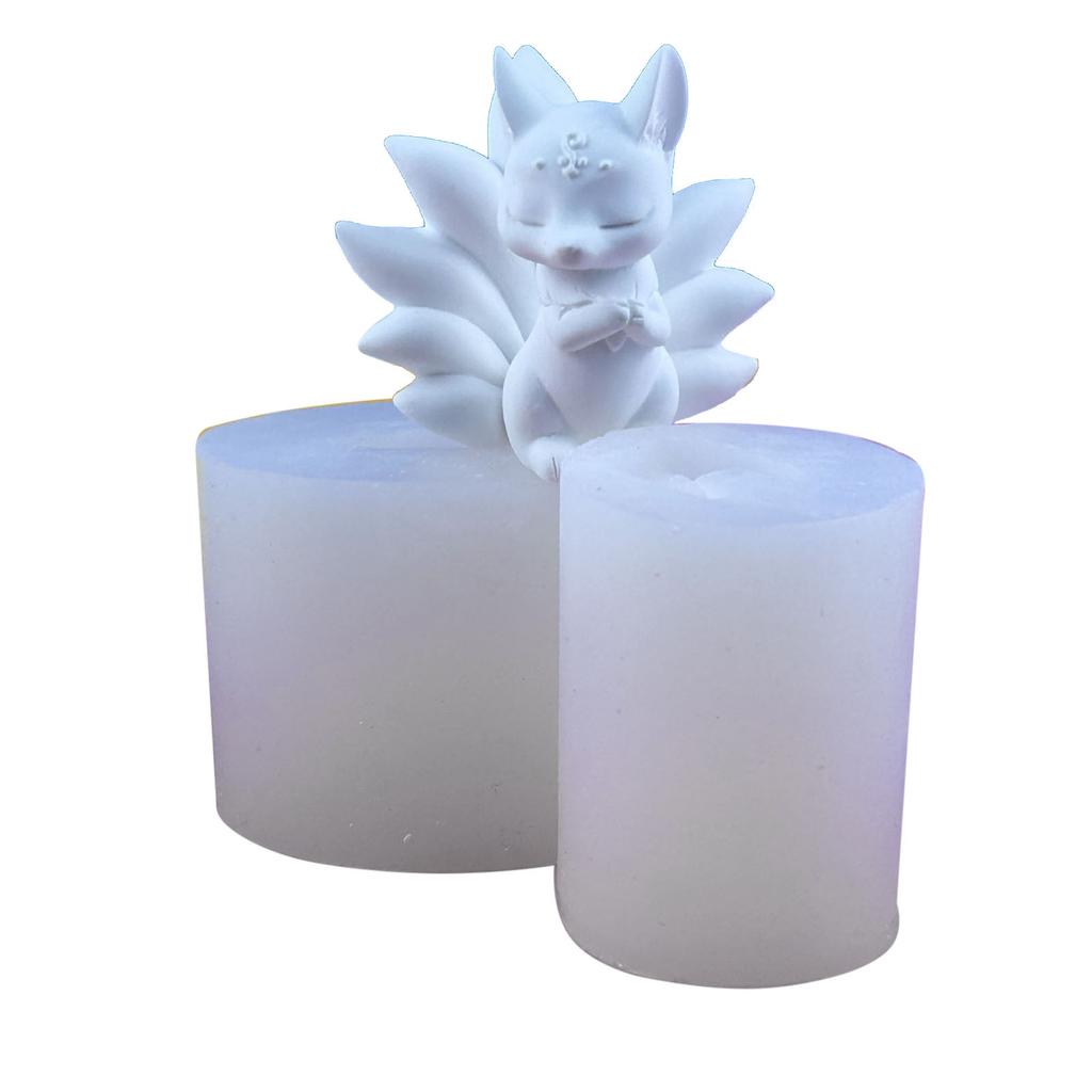 Nine Tails Foxes Silicone Molds DIY Crafts Plaster Mold Handmade-Scented Candle Soap Table Ornament Mould Non-stick