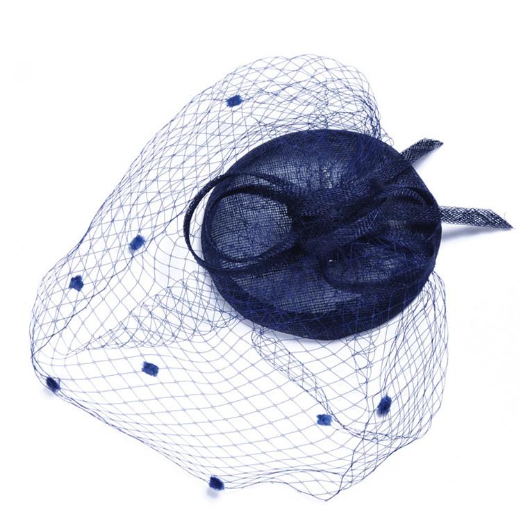 European Handmade Linen Mesh Gauze Hat Mysterious Veil Headdress Western Banquet Ladies Hat