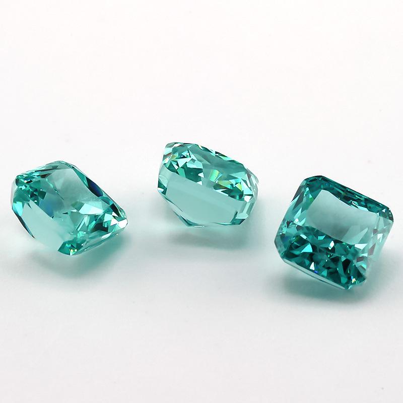 9A Ice Flower Cheyba Green Synthetic Gemstone Loose Stone for DIY Inlay Ring or Pendant.
