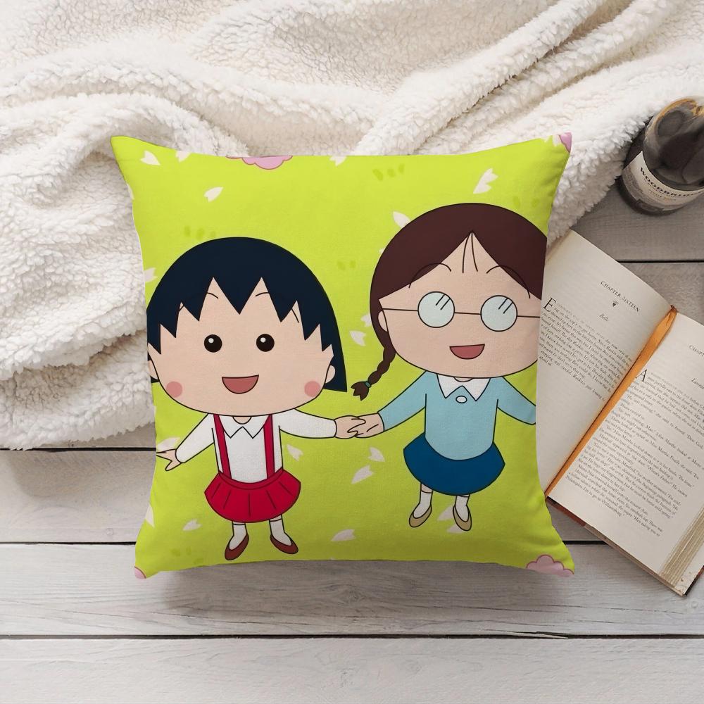 Cartoon Chibi Marukochan Pillow Case Home Decoration Cushion Cover Suitable For Bedroom Car Office Sofa