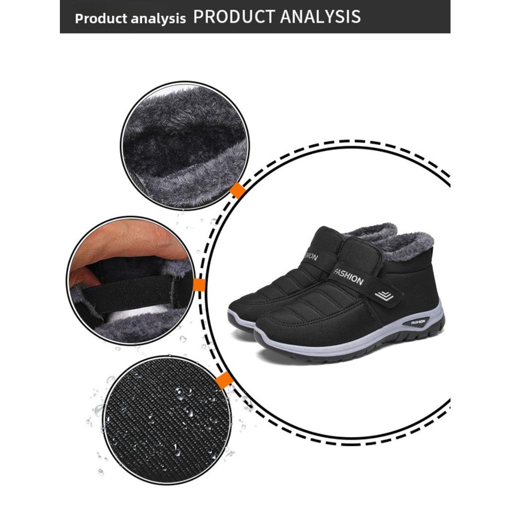 Cotton Shoes Women's Winter Snow Boots Velcro Women's Boots with Thick Fleece Short Boots for Warmth Outdoor Cotton Boots