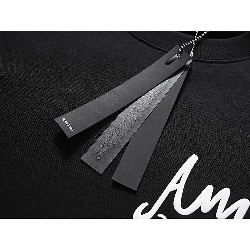 2066 Amiri 2025 Summer New Men's and Women's Loose High Quality Cotton Plus Size T-shirt Couple T-Shirt
