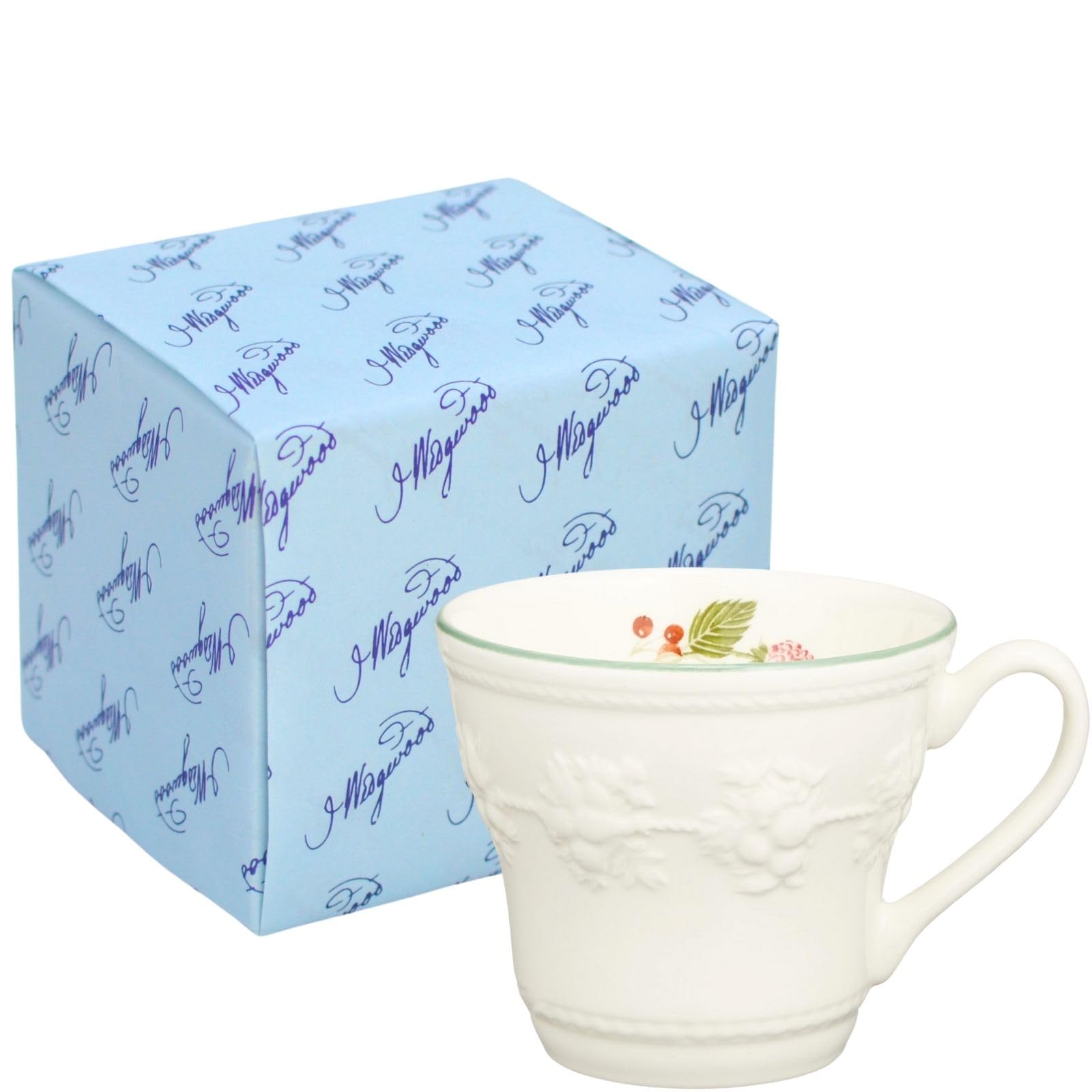 

Wedgwood Festivity Raspberry with Official Brand Gift Perfect for or Product aW58951001471 Mug, 350ml, Ceramic, Packaging. Christmas, Weddings, белый