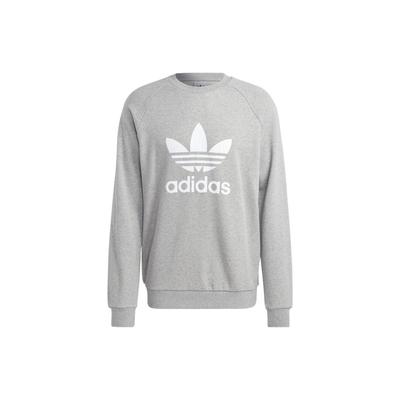 adidas Originals Trefoil Logo Print Pullover Sweatshirt Men Tops Grey IA4857