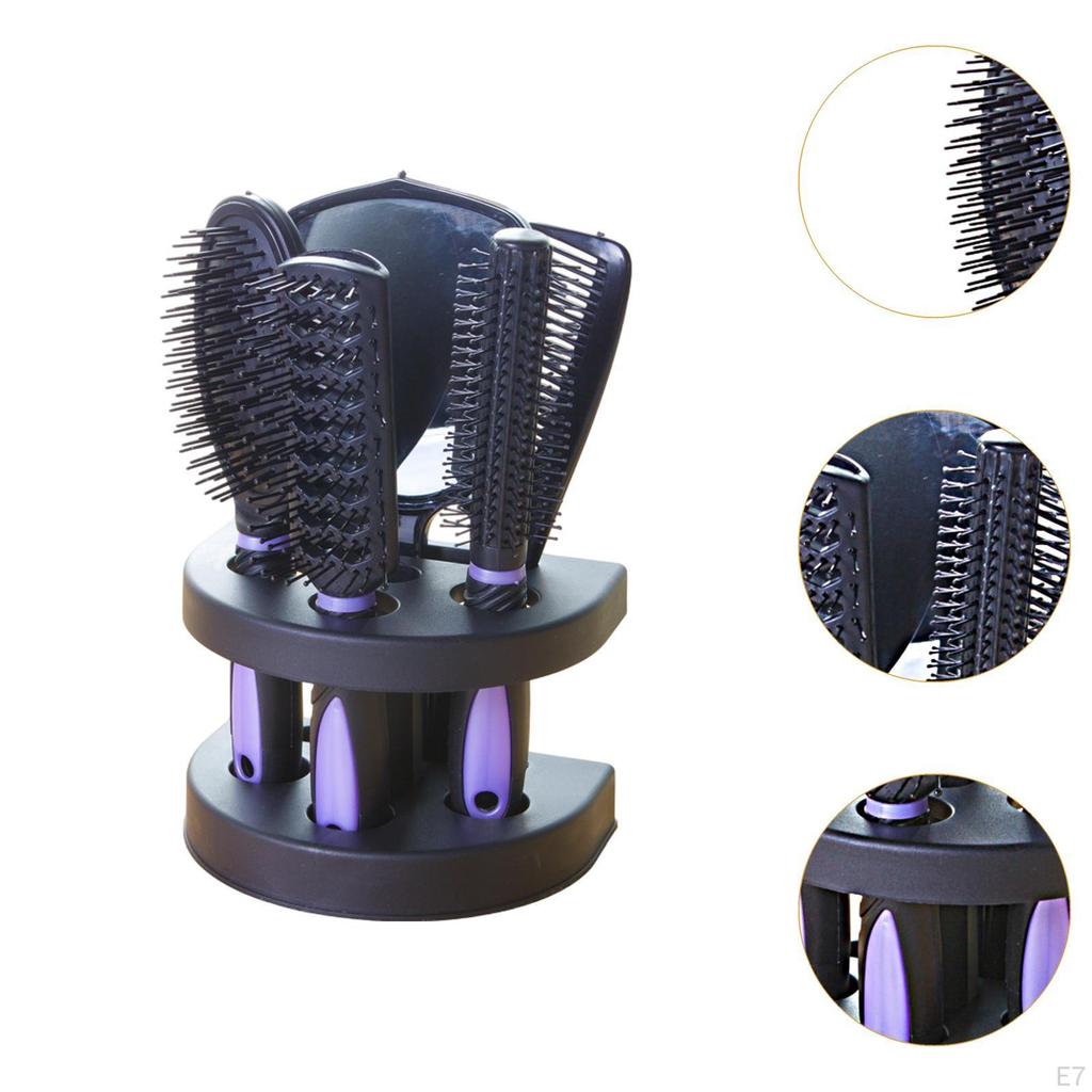 5 Pieces Hair Brush Set for Curly or Straight Women Salon Styling Tools Pink