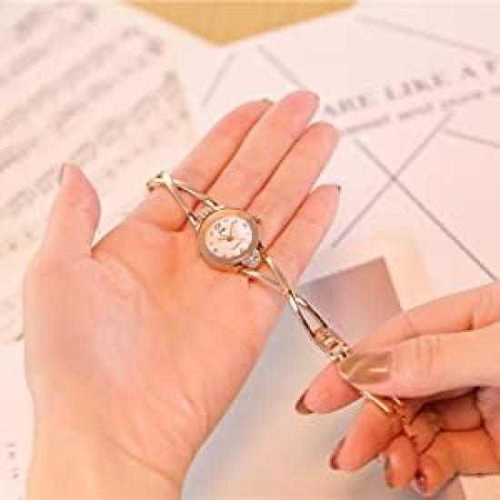 JewelryWe Sparkly Cute Women's Watch, Simple and Fashionable, Perfect for Birthdays and Valentine's Day (Pink Gold)