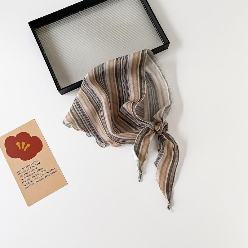 Summer Thin Floral Print Neck Scarf For Neck Decoration And Protection