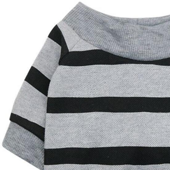 Pet Vest Stripe Pattern Dress-Up Breathable Pullover Type Comfy Dog Clothes for Home Wear