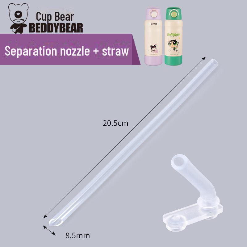 Original Bear Silicone Straw Cup Set: Includes Suction Cup, Mouthpiece, Hose, and Coaster for Kids' Learning and Drinking.