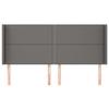 VidaXL Headboard with Ears Grey 203x16x118-128 Cm Faux Leather3119552